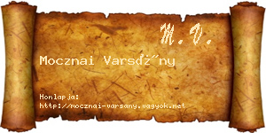 Mocznai Varsány névjegykártya
